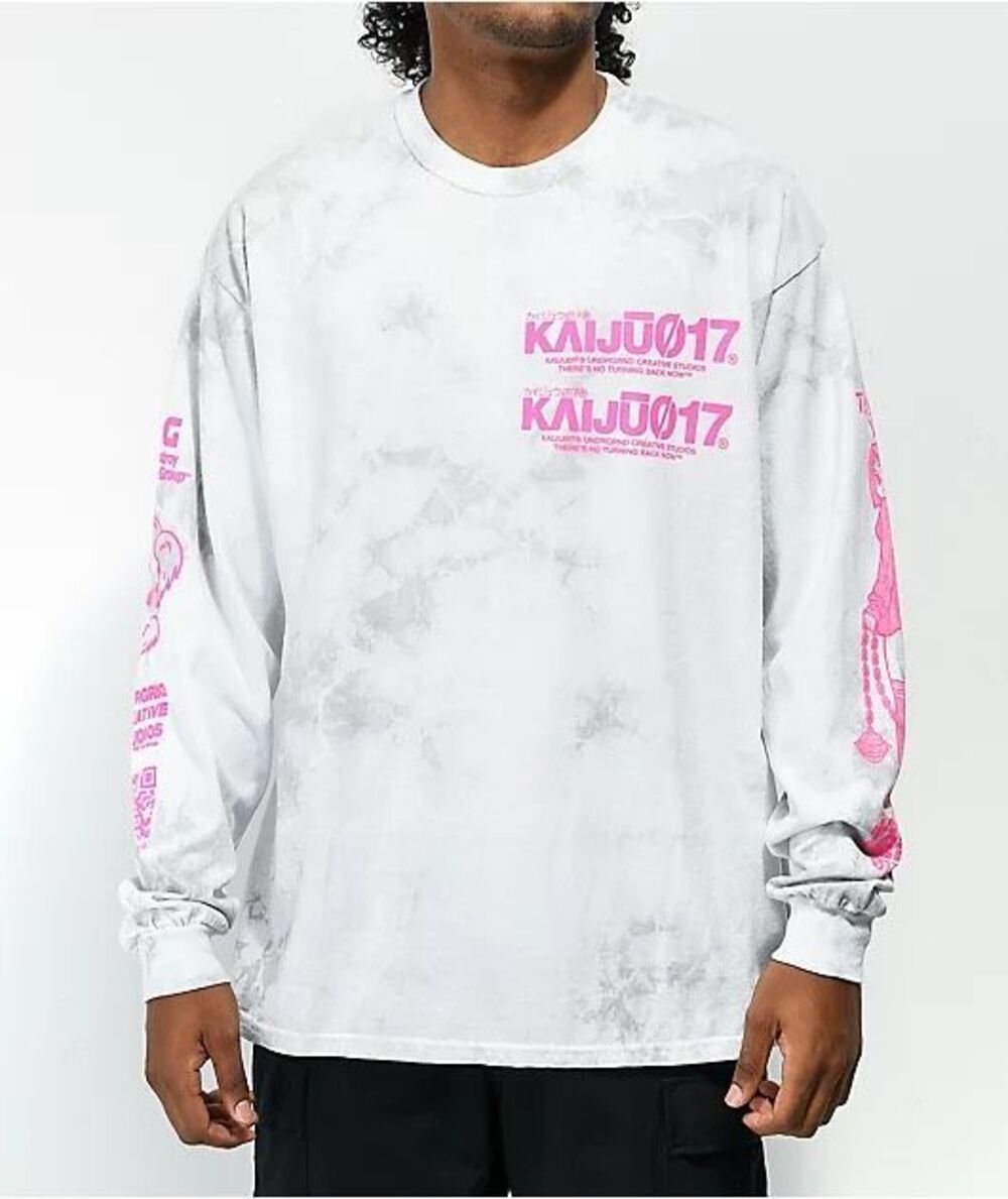 Zumiez KAIJU017 Dark Heart Grey Tie Dye Long Sleeve T-Shirt Size XL
